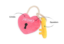 Load image into Gallery viewer, Love Bug Lock & Key Dog Toy by P.L.A.Y