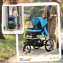 Load image into Gallery viewer, PawHut Foldable Pet Stroller Jogger – 3-Wheel Dog Buggy with Canopy for Small & Medium Dogs
