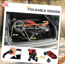 Load image into Gallery viewer, PawHut Folding 3-Wheel Pet Stroller | Dog Travel & Adventure Buggy
