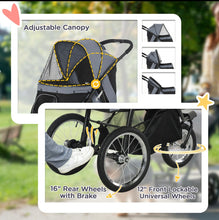 Load image into Gallery viewer, PawHut Foldable Pet Stroller Jogger – 3-Wheel Dog Buggy with Canopy for Small & Medium Dogs