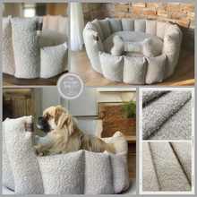 Load image into Gallery viewer, The Bouclé Collection – Luxury Handmade Pocket-Sided Dog & Cat Bed