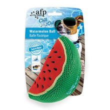 Load image into Gallery viewer, AFP Chill Out watermelon slice cooling dog toy in retail packaging