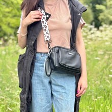Load image into Gallery viewer, Crossbody Dog Walking Bag - Vegan Leather Black