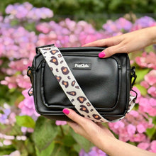 Load image into Gallery viewer, Crossbody Dog Walking Bag - Vegan Leather Black