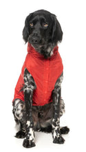 Load image into Gallery viewer, FuzzYard Flipside Reversible Dog Raincoat – ’90s Style Windbreaker (Red/White/Black)