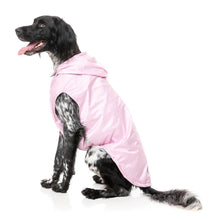Load image into Gallery viewer, FuzzYard Flipside 24 Reversible Dog Raincoat – Pink/Grey Spots