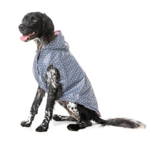 Load image into Gallery viewer, FuzzYard Flipside 24 Reversible Dog Raincoat – Pink/Grey Spots