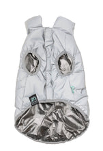 Load image into Gallery viewer, FuzzYard Flipside Reversible Dog Raincoat – ’90s Style Windbreaker (Green/Biege)