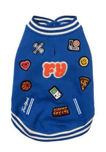 Load image into Gallery viewer, FuzzYard Letterman Dog Jacket – Retro Varsity Style Coat with Patches