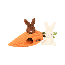 Load image into Gallery viewer, Hippity Hoppity Funny Bunnies Plush Dog Toy by P.L.A.Y.