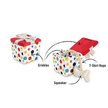 Load image into Gallery viewer, P.L.A.Y. Party Time – Pawfect Present Plush Dog Toy