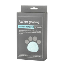 Load image into Gallery viewer, FuzzYard Microfibre Drying Towel for Puppies – Blue with Grey Trim