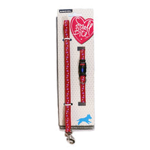 Load image into Gallery viewer, “Ancol Small Bite Reflective Star Collar & Lead set - Red”