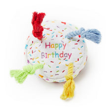 Load image into Gallery viewer, Pet London Squeaky Birthday Cake Dog Toy | Rainbow Rope Candles