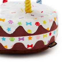 Load image into Gallery viewer, Pet London Squeaky Birthday Cake Dog Toy | Rainbow Rope Candles