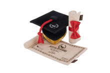 Load image into Gallery viewer, P.L.A.Y Back to School K9 Scholar Hat & Diploma Plush Dog Toy