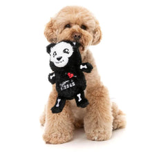 Load image into Gallery viewer, FuzzYard Deaddy Bear Haunts and Kisses Halloween dog toy featuring a skeleton design and squeaker.
