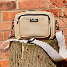 Load image into Gallery viewer, PupClub Couture Crossbody Dog Walking Bag – Vegan Leather, Tan
