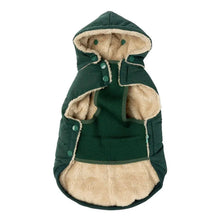 Load image into Gallery viewer, FuzzYard Essential Dog Puffer Jacket – Teddy Lined Coat with Removable Hood (Forest Green)
