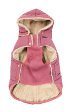 Load image into Gallery viewer, FuzzYard Essential Dog Puffer Jacket – Teddy Lined Coat with Removable Hood (Mauve)
