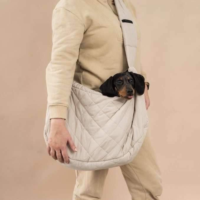 FuzzYard Life Quilted Sling Carrier - Sandstone