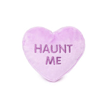 Load image into Gallery viewer, Close-up of FuzzYard Spooky Candy Hearts plush toy showing durable stitching and colorful heart design.
