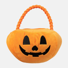 Load image into Gallery viewer, Close-up of FuzzYard Trick or Treat Pumpkin Basket showing pouch and durable stitching.
