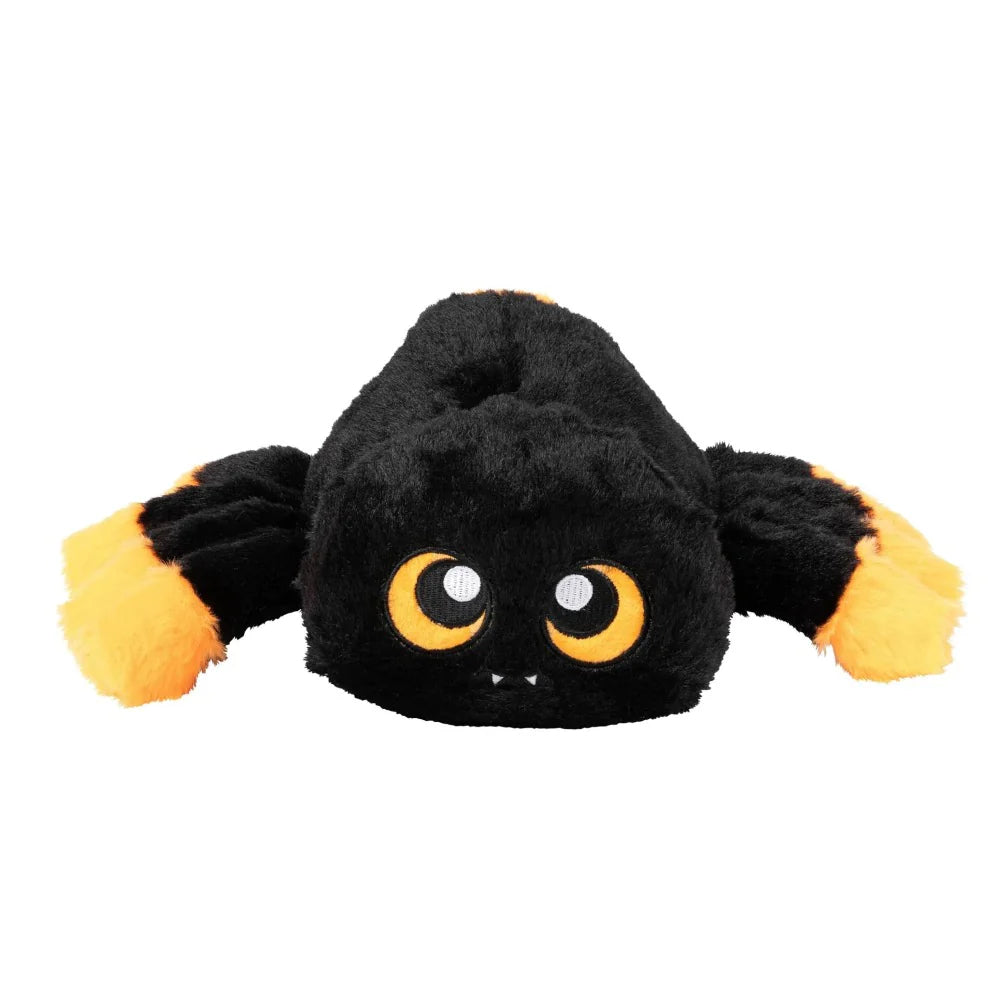 FuzzYard Webster Halloween plush dog toy featuring a spider design with squeaker and crinkle paper