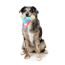 Load image into Gallery viewer, Fuzzyard Zombizza Marg-Eat-Her plush dog toy shaped like a slice of zombie pizza with an internal squeaker for spooky playtime.
