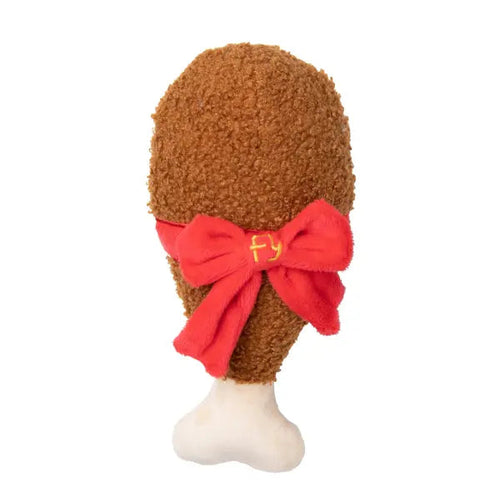 Close Up Of Christmas Turkey Leg Dog Toy 