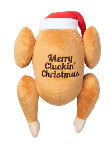 Close Up Of Turkey Dog Toy - Merry Cluckin Christmas 