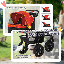 Load image into Gallery viewer, PawHut Folding 3-Wheel Pet Stroller | Dog Travel &amp; Adventure Buggy
