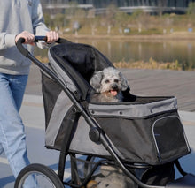 Load image into Gallery viewer, PawHut Foldable Pet Stroller Jogger – 3-Wheel Dog Buggy with Canopy for Small &amp; Medium Dogs
