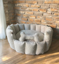 Load image into Gallery viewer, The Bouclé Collection – Luxury Handmade Pocket-Sided Dog &amp; Cat Bed
