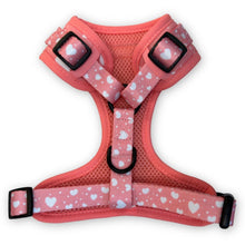 Load image into Gallery viewer, Peachy Hearts Adjustable Dog Harness – PupClub Couture
