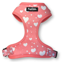 Load image into Gallery viewer, Peachy Hearts Adjustable Dog Harness – PupClub Couture
