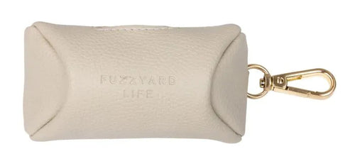 FuzzYard Life Atelier Poop Bag Dispenser in Sandstone shown from the front.
