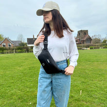 Load image into Gallery viewer, PupClub Couture Dog Walking Bum Bag – Black
