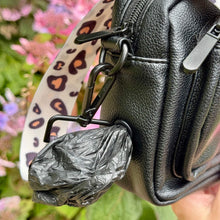 Load image into Gallery viewer, Crossbody Dog Walking Bag - Vegan Leather Black
