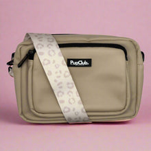 Load image into Gallery viewer, PupClub Couture Crossbody Dog Walking Bag – Vegan Leather, Tan
