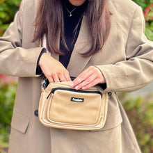 Load image into Gallery viewer, PupClub Couture Crossbody Dog Walking Bag – Vegan Leather, Tan
