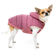 Load image into Gallery viewer, FuzzYard Essential Dog Puffer Jacket – Teddy Lined Coat with Removable Hood (Mauve)

