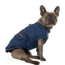 Load image into Gallery viewer, FuzzYard Kojima Dog Jacket – 2-in-1 Harness &amp; Denim Style Coat (Indigo)
