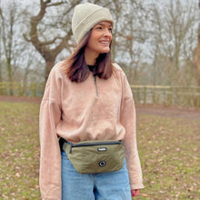Load image into Gallery viewer, PupClub Couture Dog Walking Bum Bag – Khaki Green
