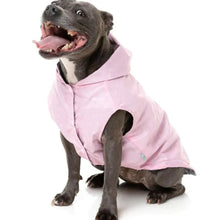 Load image into Gallery viewer, FuzzYard Flipside 24 Reversible Dog Raincoat – Pink/Grey Spots
