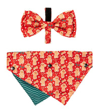 Load image into Gallery viewer, FuzzYard Holly Jolly Cookies Dog Bow Tie &amp; Bandana Set (2 Pack)
