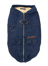 Load image into Gallery viewer, FuzzYard Kojima Dog Jacket – 2-in-1 Harness &amp; Denim Style Coat (Indigo)
