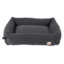 Load image into Gallery viewer, FuzzYard Life corduroy dog bed in Slate Grey with plush bolster design
