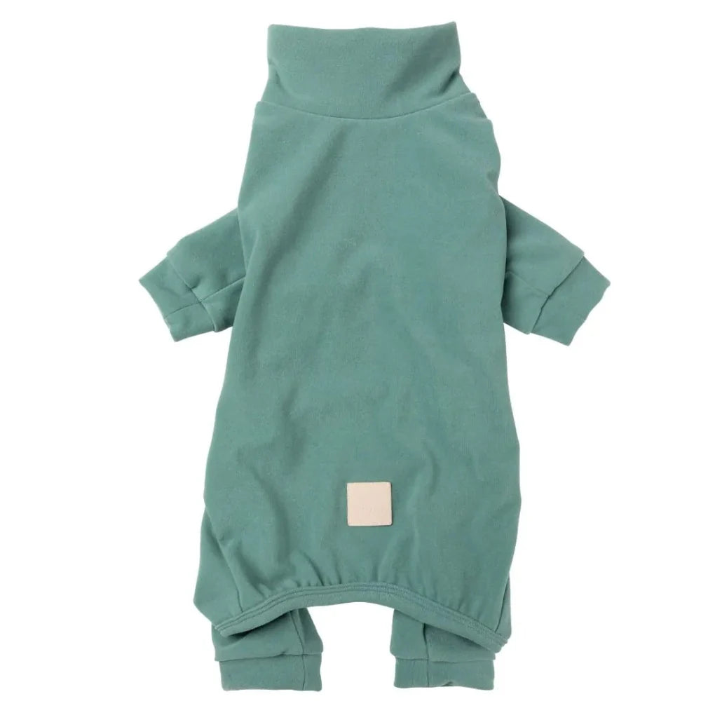 FuzzYard Life Dog Pyjamas – Luxury High Neck Loungewear for Pets (Myrtle Green)