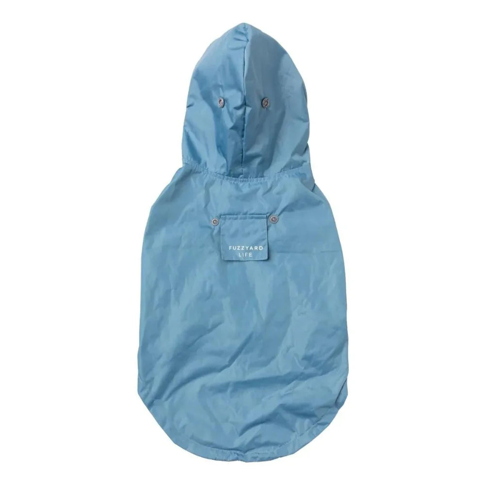 FuzzYard Life Dog Raincoat – Sophisticated Waterproof Coat (French Blue)
